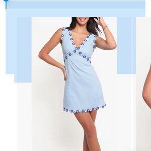 Petal & Pup Peri Appliqué Cotton & Linen Minidress